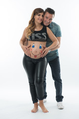 Mom and daddy body painting