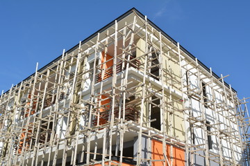 Fototapeta premium Building scaffolding for painting