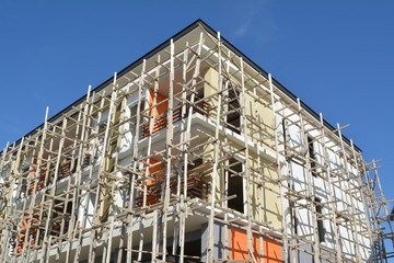 Building scaffolding for painting
