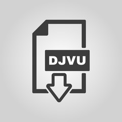The DJVU icon. File format symbol. Flat