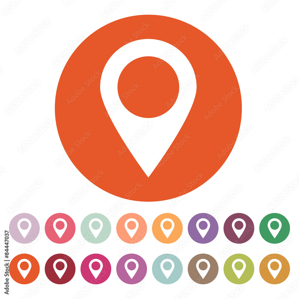 Poster The pointer icon. Navigation and location symbol. Flat