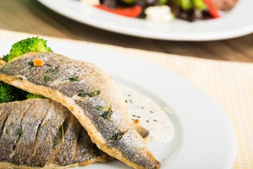 Fish, Grilled, Food.