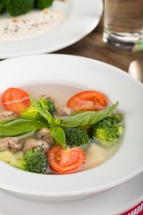 Appetizer, bowl, broth.