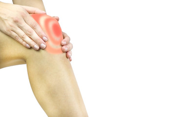 Knee pain represented with a red spot.
