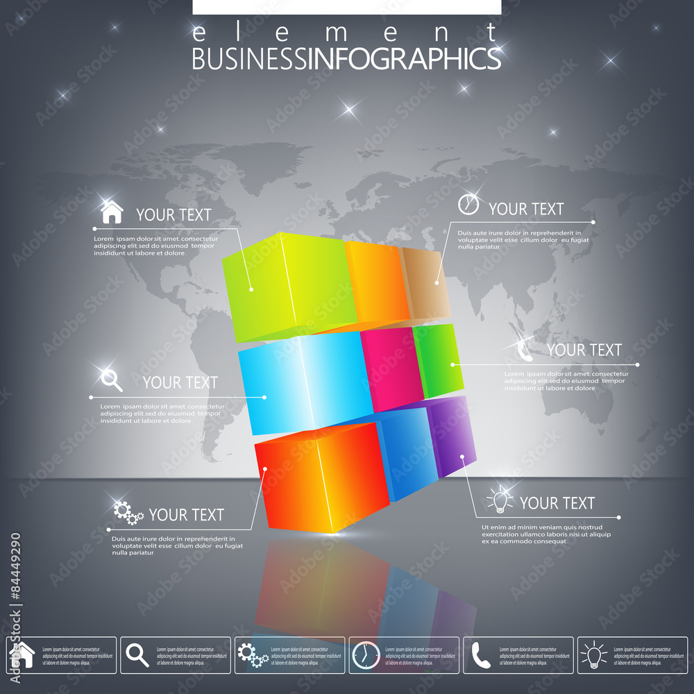 Poster Modern 3d infographic template. Can be used for workflow layout