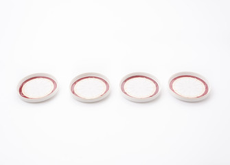 saucers isolated on white background