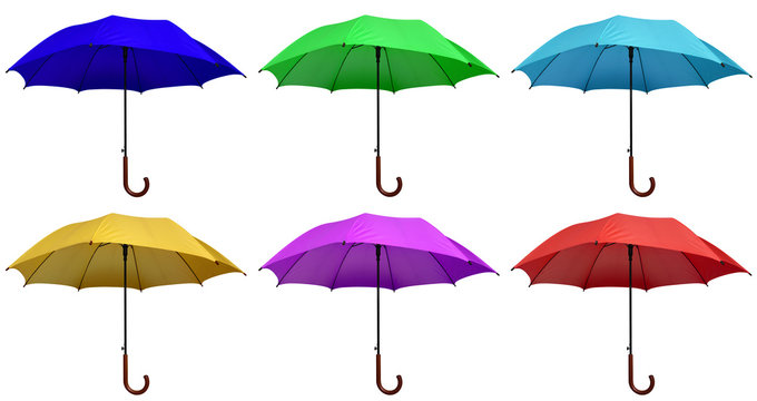 Colorful umbrellas isolated