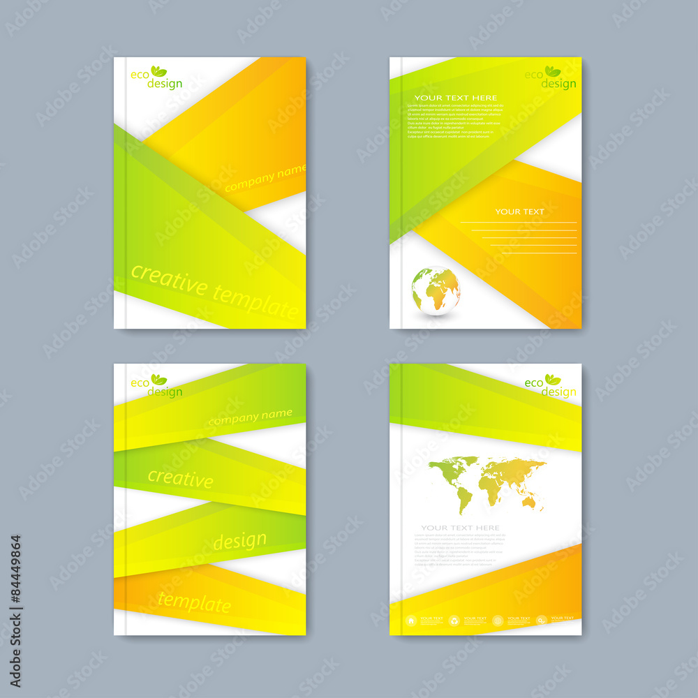 Poster modern vector set of brochures in the ecology style for your