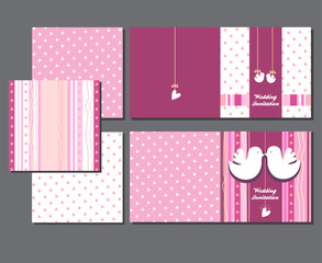 Wedding invitations with birds
