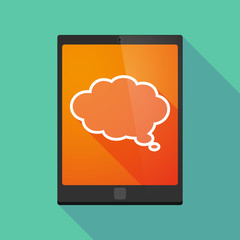 Tablet pc icon with a cloud comic balloon