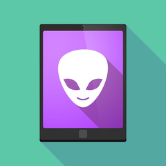 Tablet pc icon with an alien face