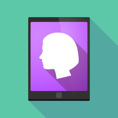 Tablet pc icon with a female head