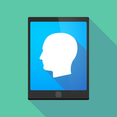 Tablet pc icon with a male head