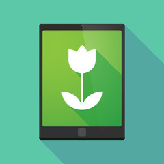 Tablet pc icon with a tulip
