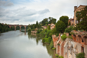 Fototapeta na wymiar View of the Tarn river in Albi, France
