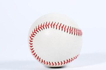 Single baseball with red knit.