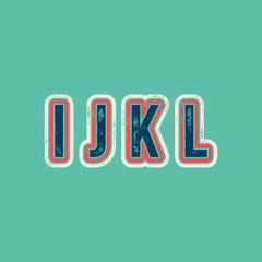 I J K L - Grunge Colorful Retro Type
