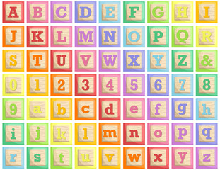 Fototapeta na wymiar wooden block alphabet