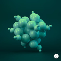 3d abstract spheres. Vector illustration.