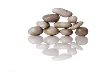 Balanced stack of different river stones