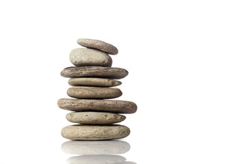 Balanced stack of different river stones
