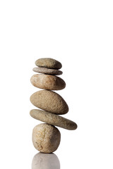 Balanced stack of different river stones