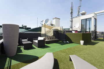 Rooftop terrace cafe
