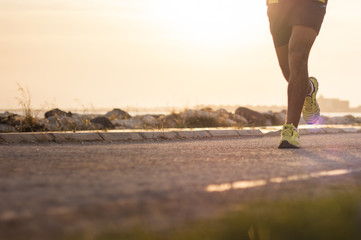 One woman running.