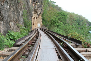 Fototapeta premium Death railway at River Kwai, Kanchanaburi, Thailand.