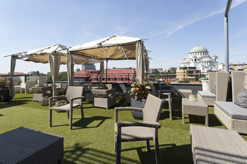 Rooftop terrace cafe