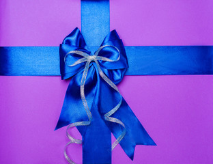 blue bow made from silk