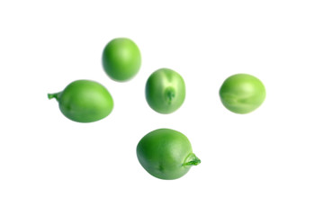 fresh green peas isolated on a white background