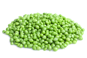 fresh green peas isolated on a white background