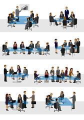 Business People, Different Situation Set - Isolated On White Background - Vector Illustration, Graphic Design Editable For Your Design