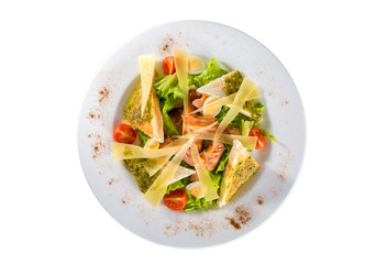 Salad of meat, cheese and vegetables
