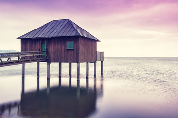 Sunset at Lake Constance (Bodensee) in Europe.