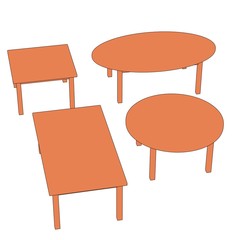 2d cartoon image of tables