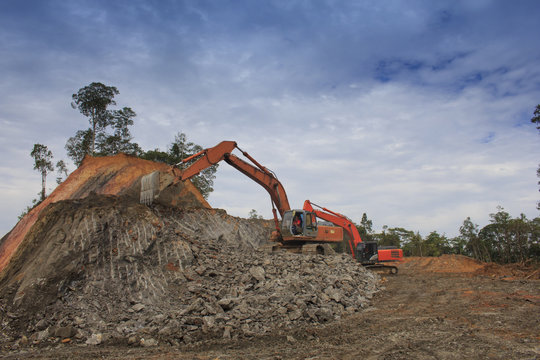 Deforestation environmental destruction in Borneo Malaysia