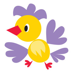 Children vector illustration of funny bird or parrot