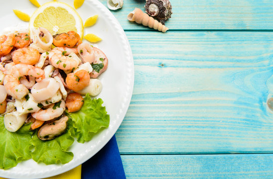 Antipasto di frutti di mare, texture