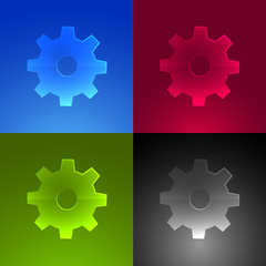 Set of cogwheel web icons.