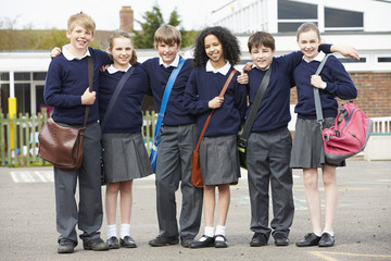 Portrait Of Elementary School Pupils In Playground