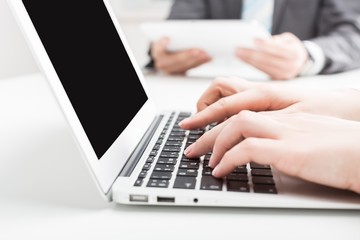 Laptop, closeup, network.