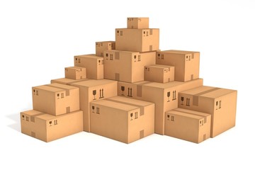Stacks of cardboard boxes