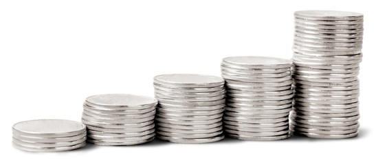 Coin, Silver, Stack.