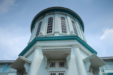 Architectural detail at The Sultan Ismail Mosque in Muar, Johor, Malaysia  
