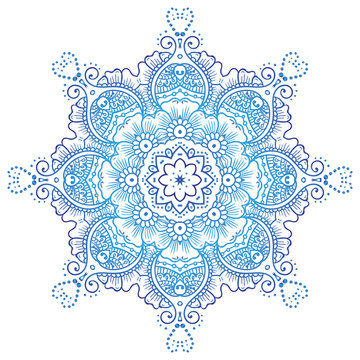 Circular floral ornament Mehndi Henna Tattoo Mandala, Yantra or