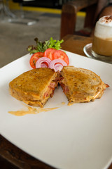 bacon and cheese sandwich