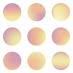 Set of nine colorful circles with place for text