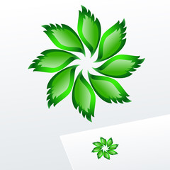 Abstract vector sign. Logotype for Ecology, Pharmacy, Cosmetic activity